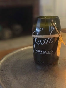Prosecco wine bottle candle - Josh Cellars Prosecco - Prosecco Scented - organic soy wax - hemp wicks