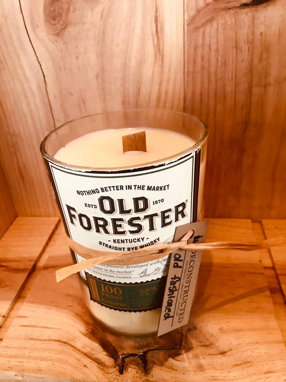 Bourbon candle - old forester bottle - old fashioned scent - DECONSTRUCTED CANDLES - organic soy wax