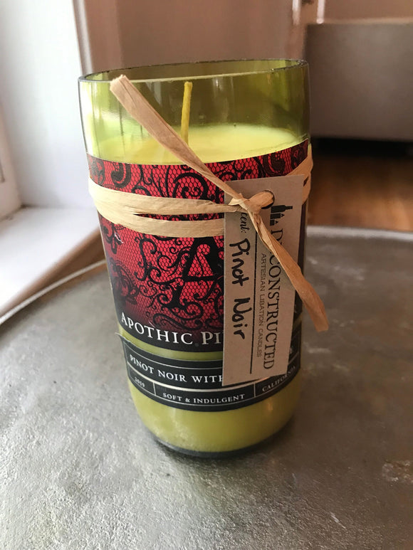 Pinot Noir Wine Candle - Apothic Pinot noir bottle - DECONSTRUCTED CANDLES - soy wax