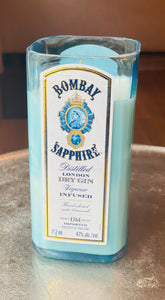 Gin liquor bottle candle - bombay sapphire bottle - lavender gin martini scent