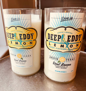 Lemon drop vodka candle - Lemon Drop Martini Scent - Deep Eddy Bottle - soy wax