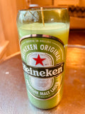 Beer candles - Heineken bottle - soy wax - hemp wicks - DECONSTRUCTED CANDLES