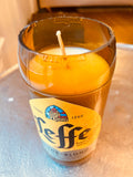 Beer candles - leffe blonde bottle - soy wax - hemp wicks - DECONSTRUCTED CANDLES