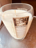 Whiskey candle -Mastersons 10yr Bourbon bottle - old fashioned scent - DECONSTRUCTED CANDLES - soy wax