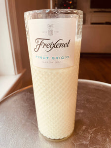 Pinot Grigio wine candle - Freixenet bottle- DECONSTRUCTED CANDLES - soy wax