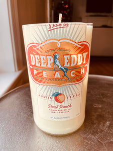 Peach vodka candle - Peach Martini Scent - Deep Eddy Bottle - soy wax