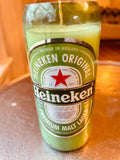 Beer candles - Heineken bottle - soy wax - hemp wicks - DECONSTRUCTED CANDLES