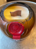 Spiced Orange Cognac Candle - Grand Marnier Bottle - wood “wave” wick - organic soy wax