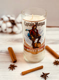 Spiced Rum Candle - captain Morgan bottle- Spiced Rum Scented - organic soy wax - hemp wick