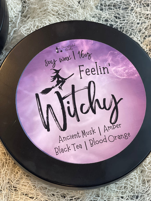 16oz Candle Tins - Feelin’ Witchy - Witchy Scent - triple Wood Wick - SOY WAX
