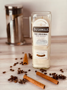 Irish Whiskey Candle - Bushmills Bottle - Irish Coffee Scented - DECONSTRUCTED CANDLES - soy Wax