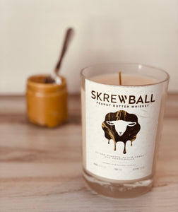 Peanut butter whiskey candle - PB&J or Peanut Whiskey Scent Options - screwball whiskey bottle - DECONSTRUCTED CANDLES - organic soy wax
