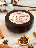 16oz Soy Wax Candle Tins - "I like my Pork Pulled & my Butt Rubbed" - BBQ & Bourbon Scent - Triple Wood Wick