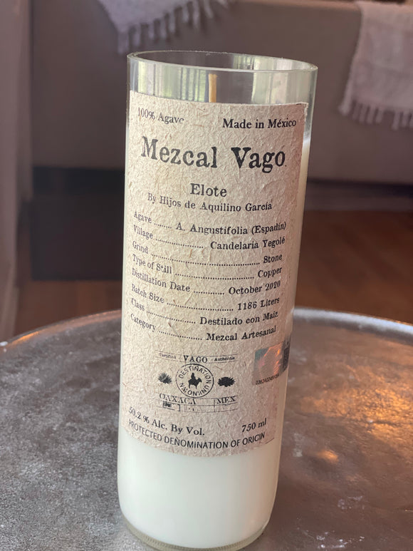 Mezcal Liquor Bottle Candle -  “smoked agave”