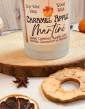 10oz SOY Candle - Caramel Apple Martini - Spiral Wood Wick - Frosted Glass Container with wood lid