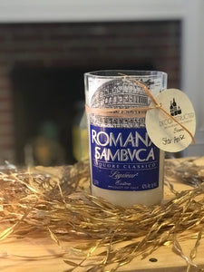 Anise Liqueur Candle - romana sambuca liquor bottle - organic soy wax