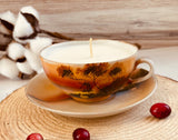 Vintage teacup candle - Hand Painted Japanese Nippon - choose your custom tea scent - Organic Soy Wax - Hemp Wick